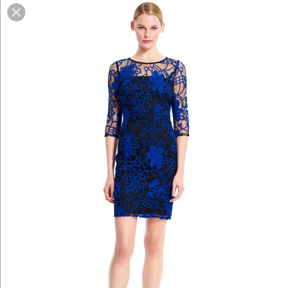 NWT Adrianna Papell Kahlo Lace Sheath Dress